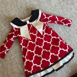 Red and White Kids Formal Dress